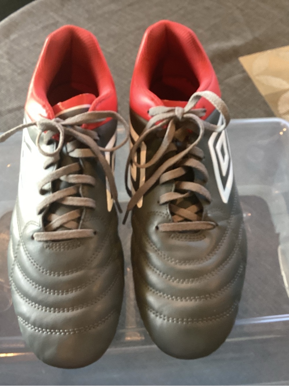 Umbro Gray and Red Soccer Cleats - Molded Studs